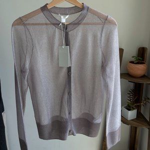 COS Metalic Lavender Sheer Cardigan